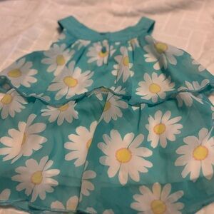 Koala Kids Teal Daisy Sleeveless Top For Baby